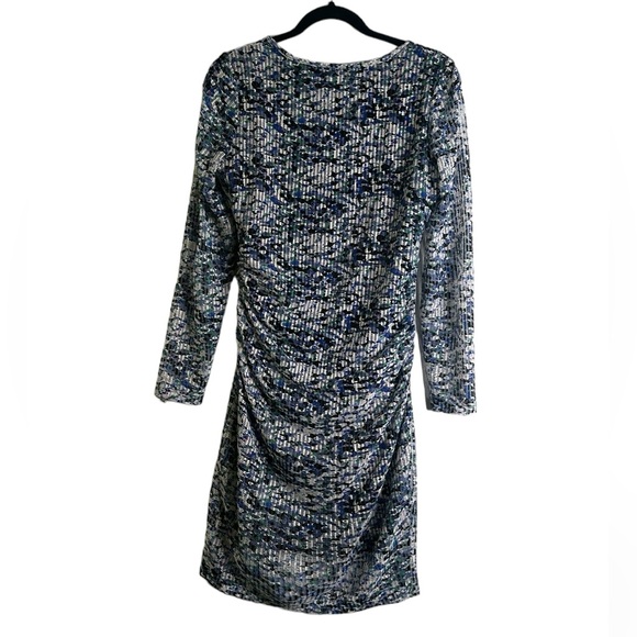 Reiss floral print multi color mash bodycon long sleeve mini dress size 8 Fariy - Picture 6 of 14